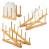 2Pcs Plate Stands for Display, Wooden Plate Holders with 1