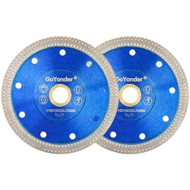 GoYonder 4.5 Inch Super Thin Diamond Saw Blade for Cutting Porcelain Tiles,Granite Marble Ceramics (4.5“Blue-2PCS)