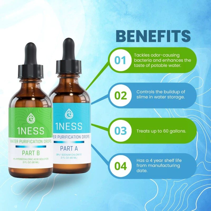 1ness 2pk 1ness Water Treatment Drops - Glass Bottles -