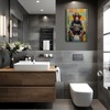 UIFBPLCV Bathroom Monkey Wall Art Funny Bathroom Animal Canvas Wall