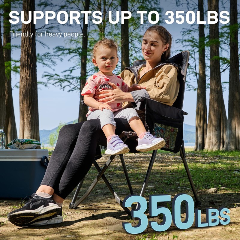 EVER ADVANCED Reclining Camping Chairs for Adult Lightweight, Folding Recliner