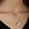 Bubble Letter Necklace Silver for Women Silver Dainty A-Z Pendant