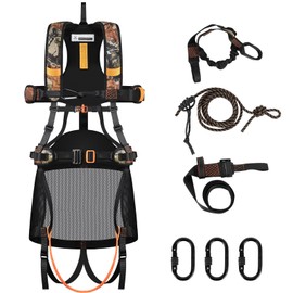 Kalkal Tree Stand Harness, Tree Saddle Safety Harness Hunting for Men, Hunter Safety System Harness with Bridge and Safety Rope