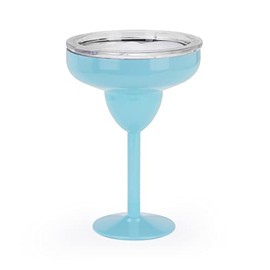 Better Dweller Vacuum-Sealed Metal Margarita Glass with Lid, Insulated Tumbler Mug, Steel Cup for Vacation, Pool, and Ice Cold Margs on the Beach (Blue)