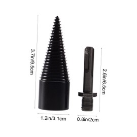 SHINEOFI 1 Set Firewood Drill Bit Set Wood Splitter Kit Drill Bits with Round Square Hexagonal Handles for Efficient Woodworking and Log Splitting for Home and Outdoor Use