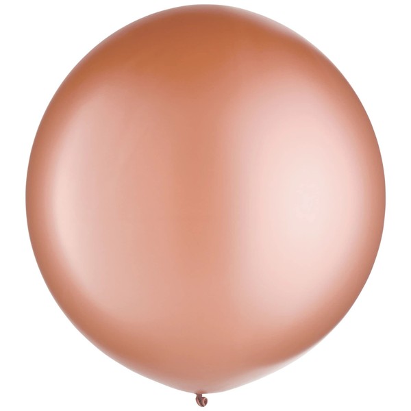 Amscan 115910.1 Round Latex Balloons, 24", Pearlized Rose Gold