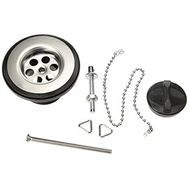 Merriway BH04442 Unslotted Basin Waste with Plug and 10 inch Chain, Plastic 32mm (1.1/4 inch) - White