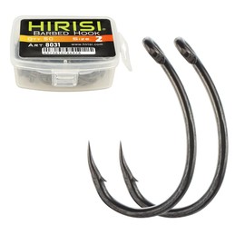 Pack of 50 Fishing Hooks PTFE Coated Stainless Steel with High Carbon Content Barbed Wire Fishing Hooks with Eyelet Fishing Accessories (FBA-8031-2)