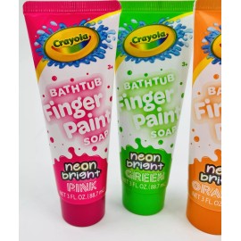 Crayola Bathtub Finger Paint Soap Body Wash - 3 oz - Bright Neon Colors 5 PACK