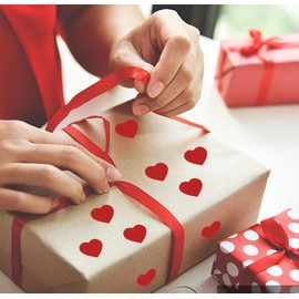 2040 PCS Red Heart Shape Stickers, Colorful Love Labels Self Adhesive Stickers for Invitation Seals, Party, Gift Packaging, DIY Arts Crafts Decoration.