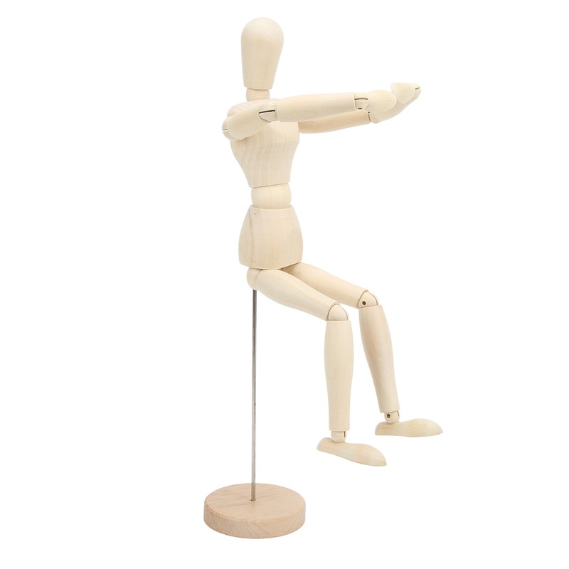 16in Wooden Mannequin Mini Flexible Rotating Sketch Drawing Wooden Figures