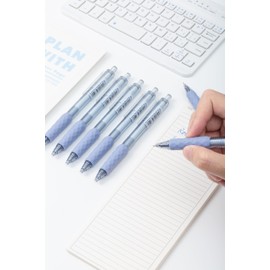 NOTEFUL Retractable Gel Pens Clicker, Medium Point 0.7, Premium Comfort Grip for Smooth Writing Planner and School Supplies (Blue, 1 Count (Pack of 8))