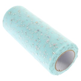 TEHAUX 1roll Glitter Tulle Fabric Ribbon Yards Decorative Craft Netting for Projects Wedding Decor Party Decorations