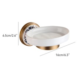 Antique Bronze Brass Soap Dish, Soap Holder Wall Mounted Bathroom Hardware Accessories,Porcelain Design