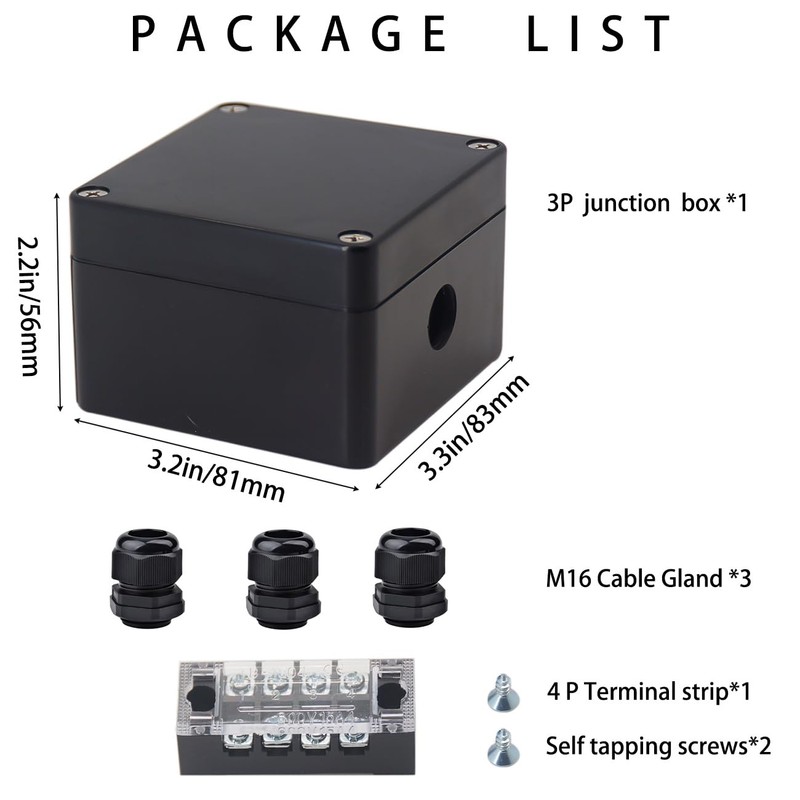 YETLEBOX Watertight Junction Box, IP67 Waterproof Electrical Project Box with