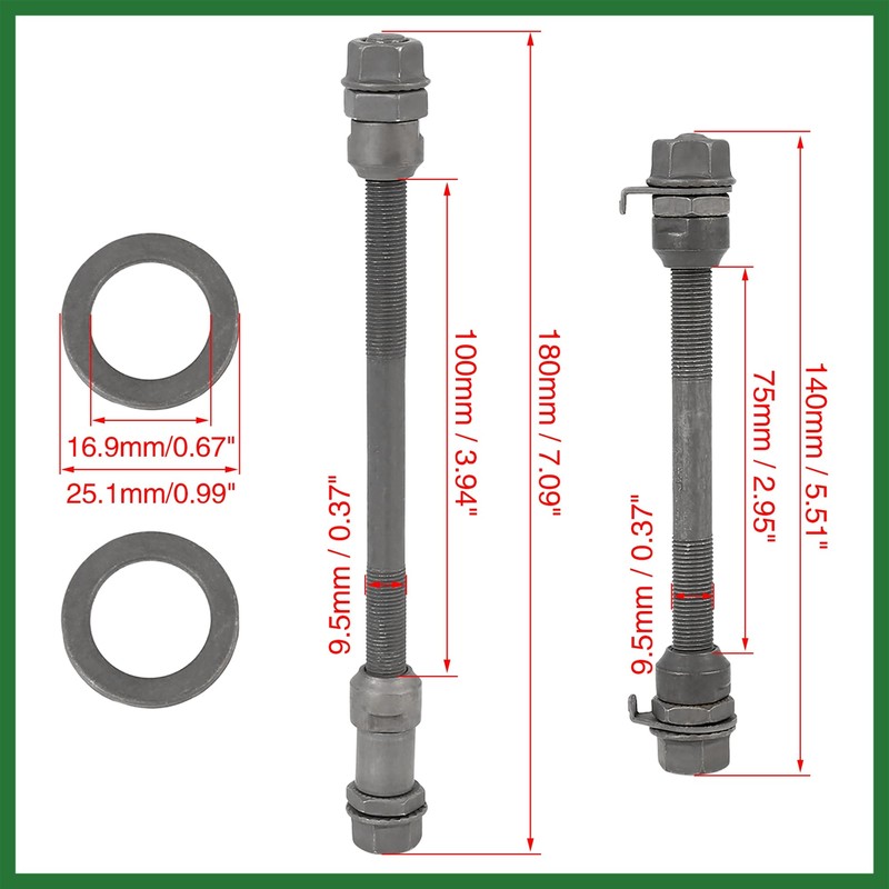 Motoforti 1 Set 9.5mm Wheel Hub Axle Front Rear Axle
