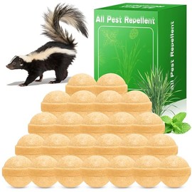 24pack Skunk Repellent Outdoor – Keep Skunk Out of Yard & Garden, Natural Peppermint Oil Skunk Deterrent, Long-Lasting Animal Repellent Granules, Safe for Pets & Plants