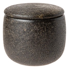 Marui Pottery MR-3-3533 Iga Ware Hechamon, 1.5 Pieces, Black Persimmon