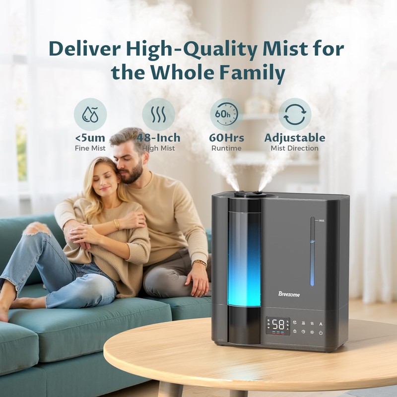 BREEZOME 8L Humidifiers for Bedroom, Warm & Cool Mist for