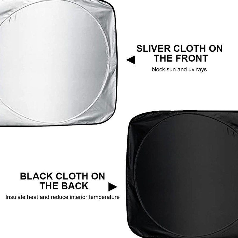 150x85cm Car Sunshade with Nano Black Tech - Silver-Coated Zero