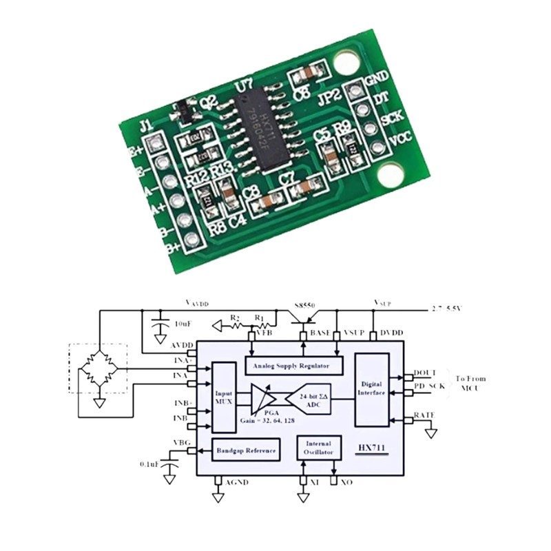 HX711 Load Cell Modules, Pressure Sensor Modules, 24-bit Precision A/D