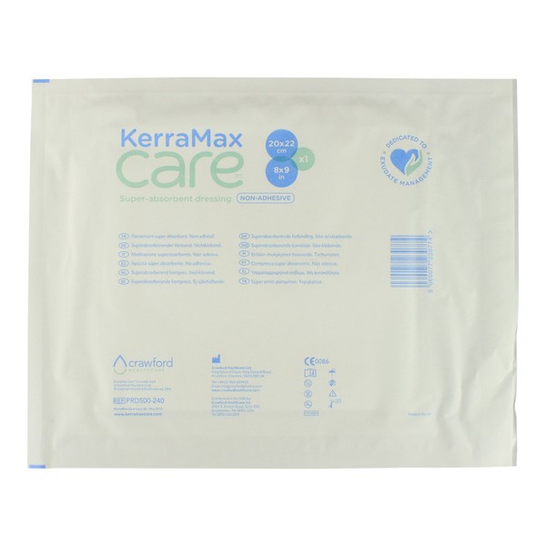KerraMax Care 8"x9" Super Absorbent Wound Dressing (PRD500-240) – Absorbs Exudate and Isolates it, Preventing Leaks or Drips for Improved Patient Comfort and Wound Care Treatment (1 Each)