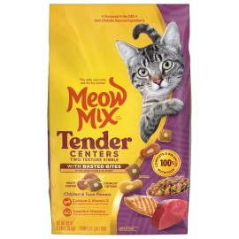 Meow Mix Tender Centers with Basted Bites, Chicken & Tuna Flavors, Dry Cat Food