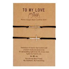 Couples Bracelets Matching Bracelets for Couples Relationship Bracelets for Bf and Gf Cross Bracelet for Best Friends Couples Gift Ideas Valentine's Day Gifts for Him and Her Boyfriend Girlfriend