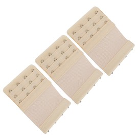 Stretch Elastic Bra Extender 3-Pack (4-Hook, Beige)