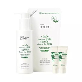 Makeprem 메이크프렘 세이프 미 릴리프 모이스처 클렌징 밀크 200ml+200ml 리필 Make Prem Safe Me Relief Moisture Cleansing Milk 200ml + 200ml Refill