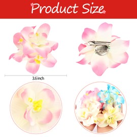 Hapdoo 4pcs Tropical Flower Hair Clip, Hawaiian Flower Hair Clips for Women Girls, Tropical Artificial Floral Hair Accessories for Beach Party Wedding Vacation