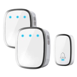 Wireless Chime, Entrance Chime, Intercom, Call Chime Set, 4 Levels of Volume Control, 52 Songs Selection, Waterproof, Dustproof, Doorbell, Nursing Care Call Bell, Up to 666.6 ft (280 m) Wireless Range, 1 Transmitter, 2 Receivers
