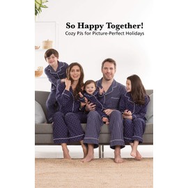 PajamaGram Family Pajamas Ultra Soft - Family Matching Pajamas, Navy, Boys, 12