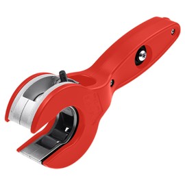 Ratchet-type Pipe Cutter, One-hand Fast Pipe Cutting Tool, for Cutting 5/16-1-1/8 inch Stainless Steel Copper Aluminium,for Home Working (Red)