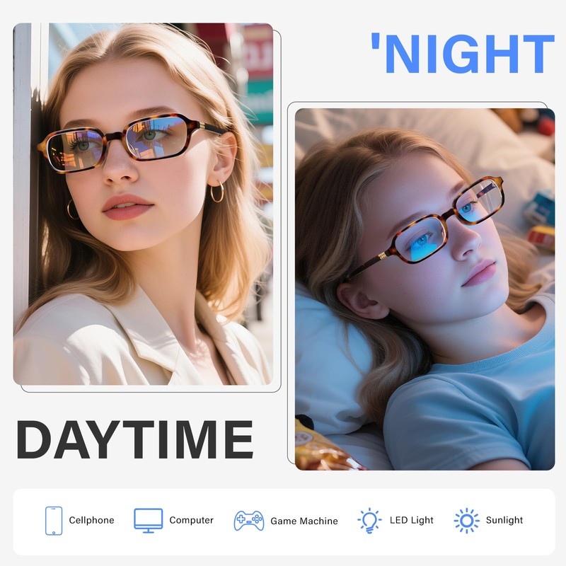 FURISHQI Retro Blue Light Blocking Glasses for Women Reduce Eye