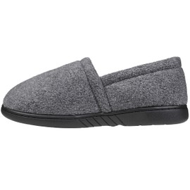 Skysole Kids Boys Fleece A-Line Slippers with Rugged Outsoles Grey/Black Size 5