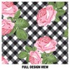 Pink Roses Flowers And Checks 1-Ply Reusable Face Mask Covering