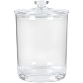 ForPro Professional Collection Acrylic Apothecary Jar with Lid, 60 Oz Storage Container for Bathroom, Kitchen and Office, 7.75" x 5"