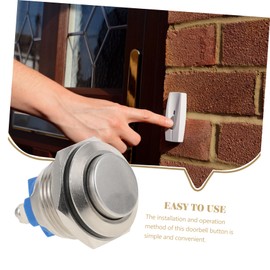 jojofuny 2pcs Doorbell Button Sturdy Ringer Button Replaceable Push Button Lighted Flush Mount Door Chime Wall Mounted Doorbell Switch Doorbell Push Button Nickel-plated Copper Silver