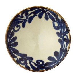Showa Ceramics Ryukyu Ruri Arabesque 8.0 Noodle Bowl, Diameter 9.6 x 3.0 inches (24.5 x 7.5 cm), Mino Ware, Made in Japan, Dishwasher Safe