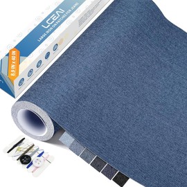 Extra Large Iron-on Patches for Jeans, Use Denim Iron-On Patches Inside and Out, 100% Cotton, Repair Denim Rips Holes & Decorating Kit (Denim-8.9"x40",Black)