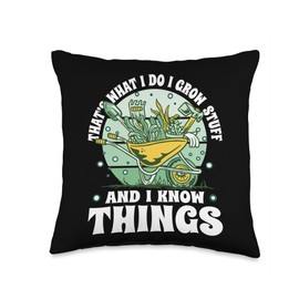 Gardener Wheelbarrow Gardening Lover Design Throw Pillow