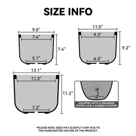 Kante Round Concrete Planter, 9 Inch Dia Classic Style Large Plant Pot with Drainage Hole for Indoor & Outdoor Plants, Ideal for Home, Patio, Garden, Charcoal