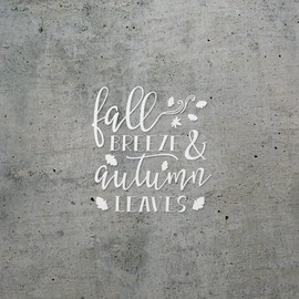 Decal Stickers of Fall Breeze and Autumn Leaves (White) (Set of 2) Premium Waterproof Vinyl Decal Stickers for Laptop Smartphone Car Dirt Bike Wall Room Mason Jar Bathtub Door - ANDVER1c76053WH