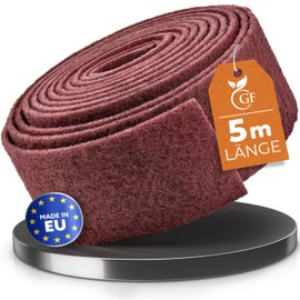 GLANZFAKTOR ® Sanding Fleece Roll 5 m x 100 mm Grain 240 - Versatile Sanding Fleece Metal, Wood, Varnish, Stainless Steel - Ideal as a Sanding Pad, Sanding Sponge for Professional Applications
