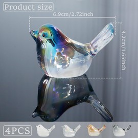 DJAPWPX-Crystal Bird Figurines Decorative Bird Statue Beautiful Crystal Bird Decor Compact Crystal Bird Ornament for Living Room Bedroom Office Desktop