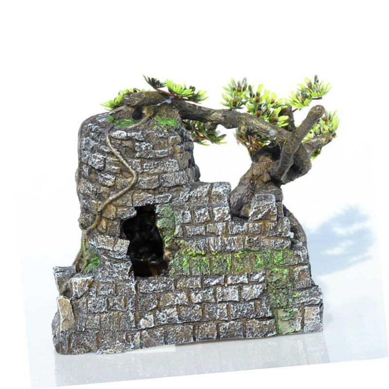 Kisangel Fish Tank Decoration Aquarium Landscape Ornament Mini Aquarium Extra
