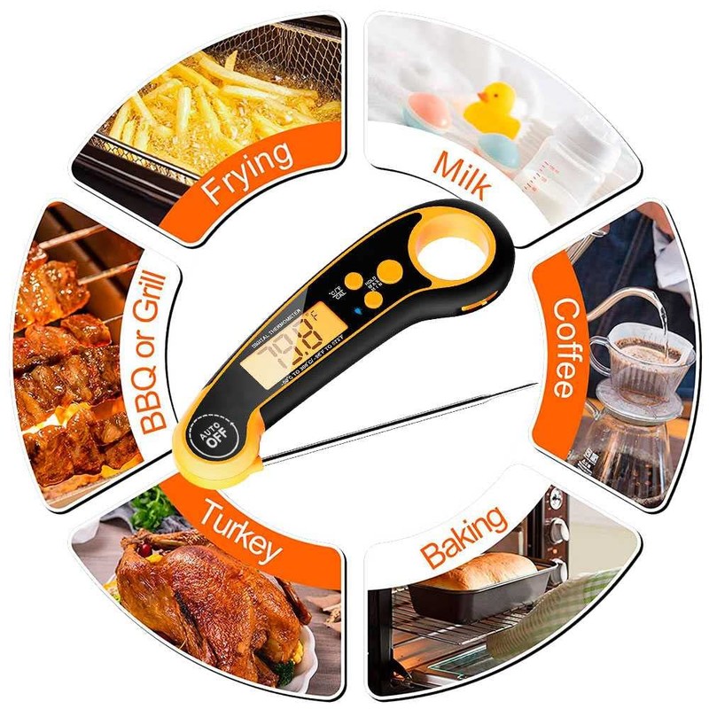 OcioDual Foldable Roasting Thermometer BBQ Thermometer Meat Thermometer Cooking Thermometer