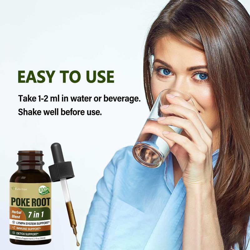 Eubrition Poke Root Drops for Lymph System Support, Lymphatic Drainage