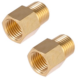 BILAL Brass Pipe Fittings 1/4" Male to 1/4" Female NPT Reducer Adapters, 1/4" Female to Males Hex Bushing-O.D x I.D: 1/2" x 1/2" (Pack of 2)